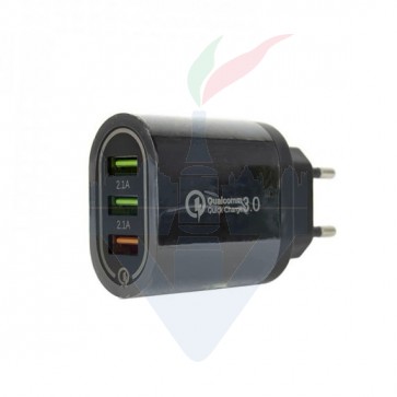 Caricatore da muro BK373 3 Porte USB-A Nero