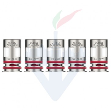 Testine Coil di Ricambio GTX-2 0,15ohm Dual Mesh - 5 Pezzi - Vaporesso