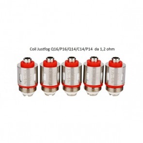 Testine Coil 1,2 ohm per C14 / G14 / S14 /Q14 /Q16/ P16a Confezione da 5 Pezzi - Justfog