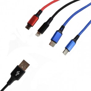 Cavo USB 4in1 2x Type C + MicroUSB + Lightning 2.8A